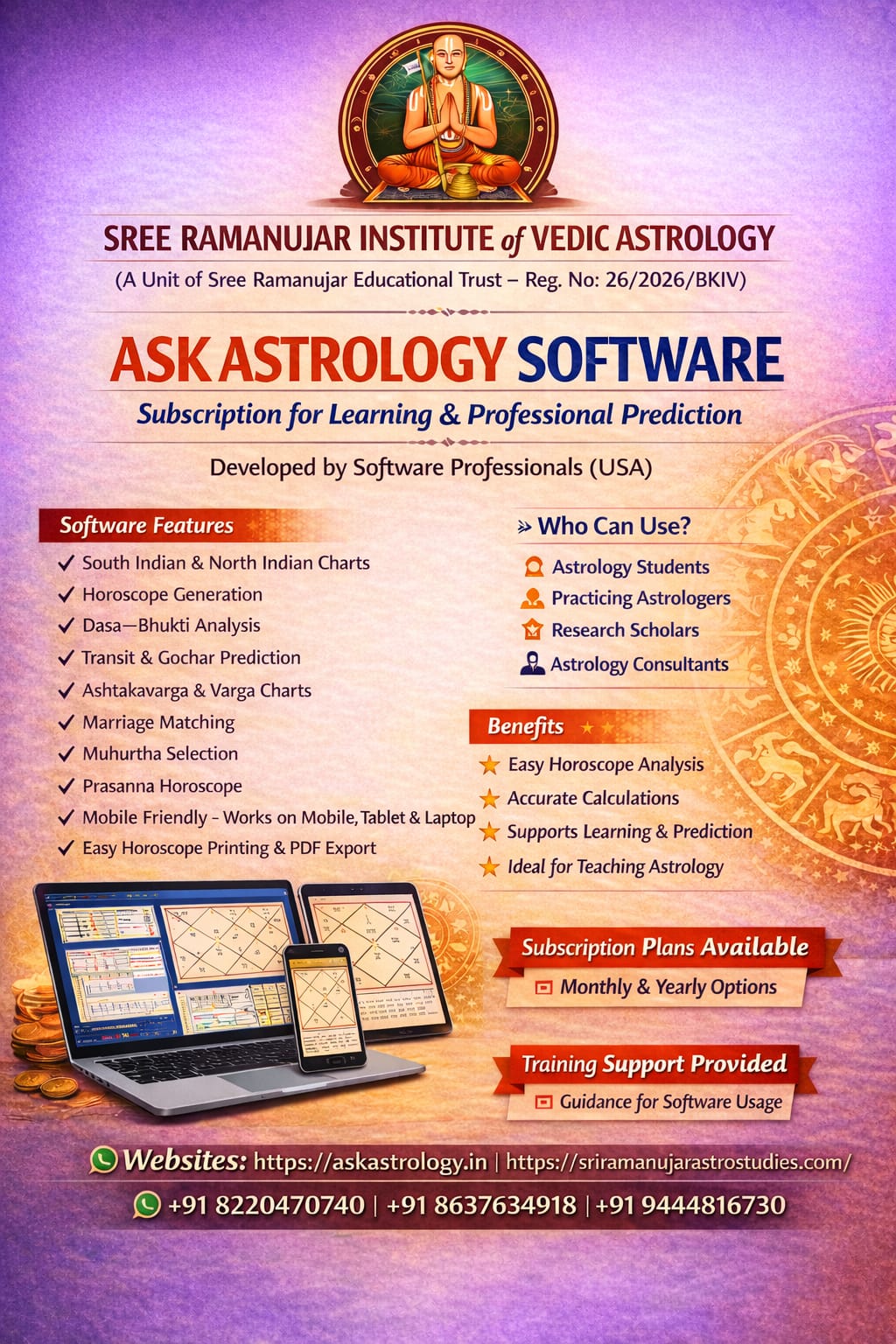 Ask Astrology — Software Consultation | Sri Ramanujar Astrology Institute